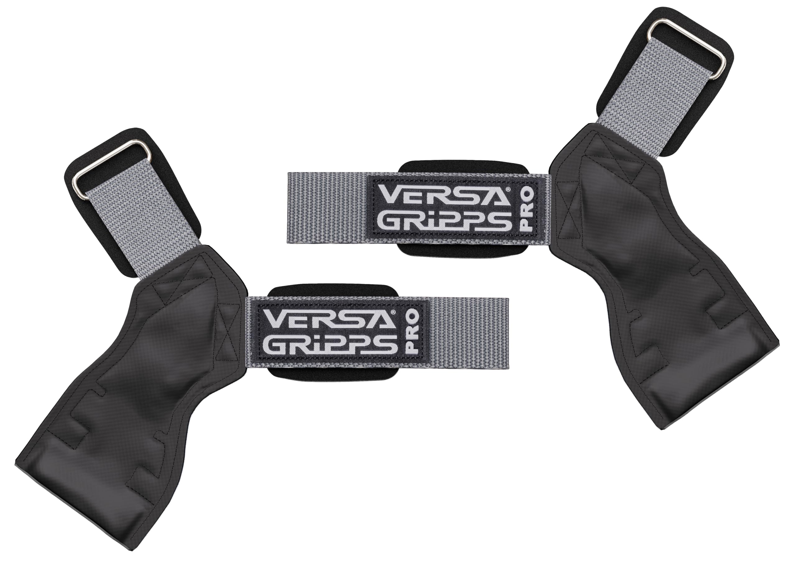 Versa Gripps Pro, Made in USA, Wrist Straps for Weightlifting Alternative, Best Training Accessory, R/L, Silver