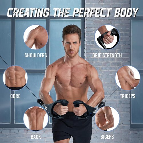 HXD-ERGO LAT Pulldown Bar - Ergonomic Grip Bicep & Tricep Cable Attachment for Strength Training
