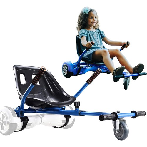 Hoverboard Seat Attachment for 6.5”-10” Hover Board, Buggy Go Kart Conversion Kit, Accessory for Self Balancing Scooter, Hoverboards Go-Cart for Kids or Adults, Blue