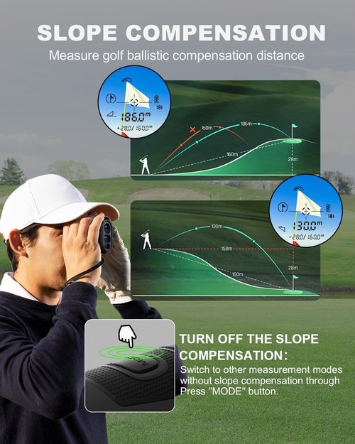 Golf Rangefinder JIEHOME X1 1100YDS Golf Laser Range Finder with Magnetic 6X Magnification, Flag Lock Vibration Rechargeable Distance Slope Speed Measure Rangefinders for Golfing Hunting Archery, Gray