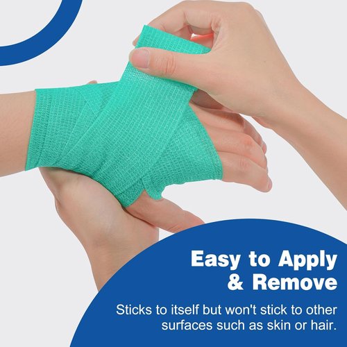 AZEN Self-Adhesive Bandage Wrap - 16 Pack, 2" x 5 Yards, Elastic Cohesive Athletic Tape | Versatile Color Options