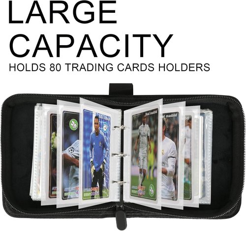 GERMUN Mini Card Binder - Premium 80-Pocket Trading Card Album with 40 Double-Sided Sleeves | Blue