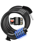 Everyfun Bike Lock Cable with Combination,High Security 5-Digit Resettable Combination Bicycle Lock Anti-Theft, Scooter Lock with Mounting Bracket for Bikes and Scooters(Black)