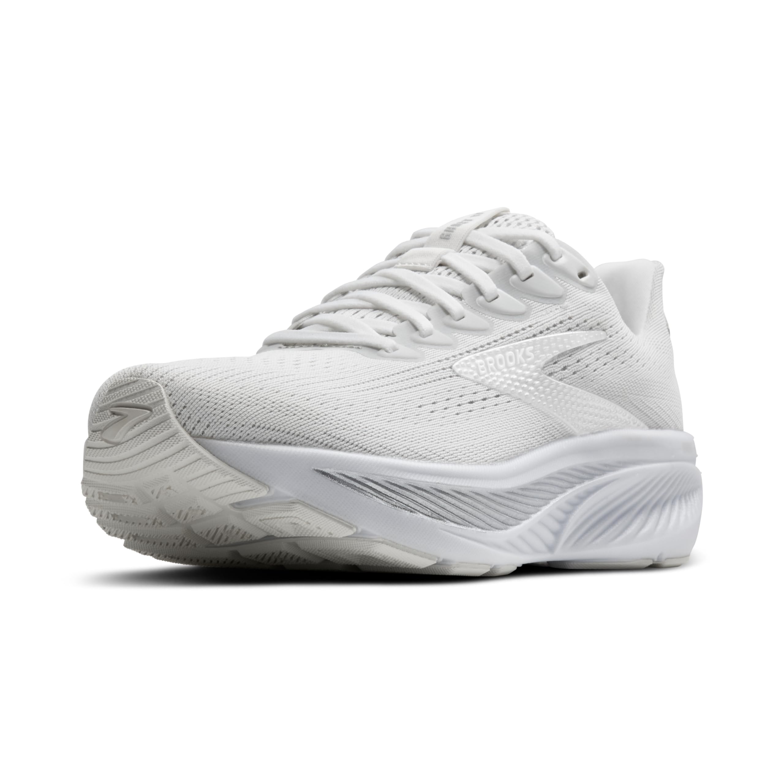 Brooks Women’s Ghost 17 Neutral Running Shoe - White/White/Grey - 5.5 Medium