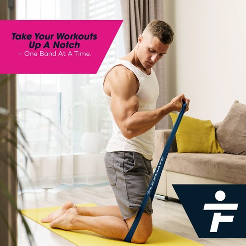 Resistance Bands for Working Out by Flexmate- 5 Resistance Levels Pull Up Assistant Band Set- 100% Latex Fitness Bands for Physical Therapy, Strength, Weightlifting, Crossfit- Workout Guide Included