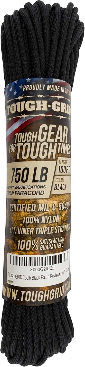 TOUGH-GRID 750 Paracord - Military Grade Nylon Rope for Tactical Survival | Made in USA