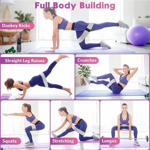 Mozziibazy 3 Pack Resistance Bands with Storage Bag Workout Bands Guide Elastic Booty Bands for Women Men Fabric Legs Exercise Bands for Hip Thigh Glute