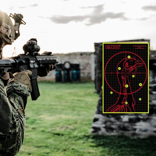 Fluorescent Splatter Turkey Targets - Highly Visible Shotgun Practice Stickers | 9.5x14.5 Inches (10/25/50 Pcs)