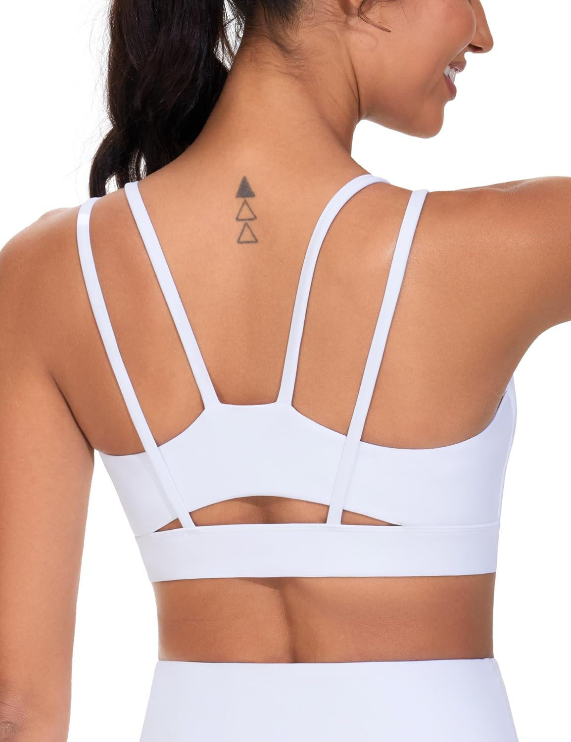 The Gym People Women's Sports Bra - Supportive Double Spaghetti Strap Design with Padding