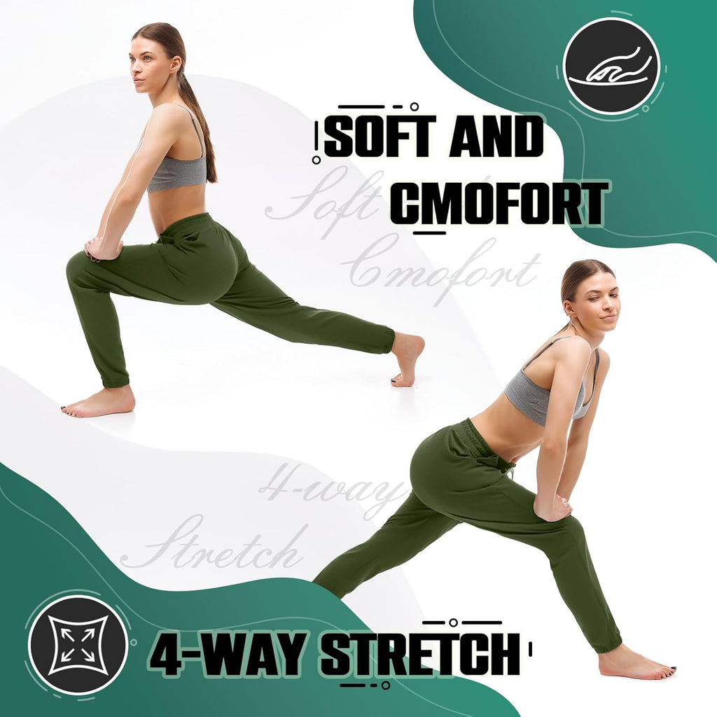 Walifrey Women's Joggers - Comfortable Drawstring Sweatpants with Pockets for Lounging & Gym