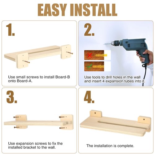 Halloscume 12 Inch Skateboard Wall Mount Holder Single Board Storage Skateboard Wall Display Hanger Holder with Screws Long Board Storage Deck Display for Home Garage(for 1 Boards)