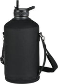 RAYMYLO Water Bottle Holder - Adjustable Crossbody Carrier Bag for 64/128 oz Bottles | Black