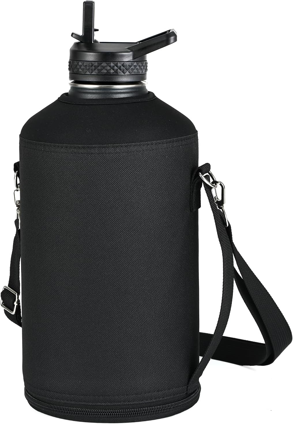 RAYMYLO Water Bottle Holder - Adjustable Crossbody Carrier Bag for 64/128 oz Bottles | Black