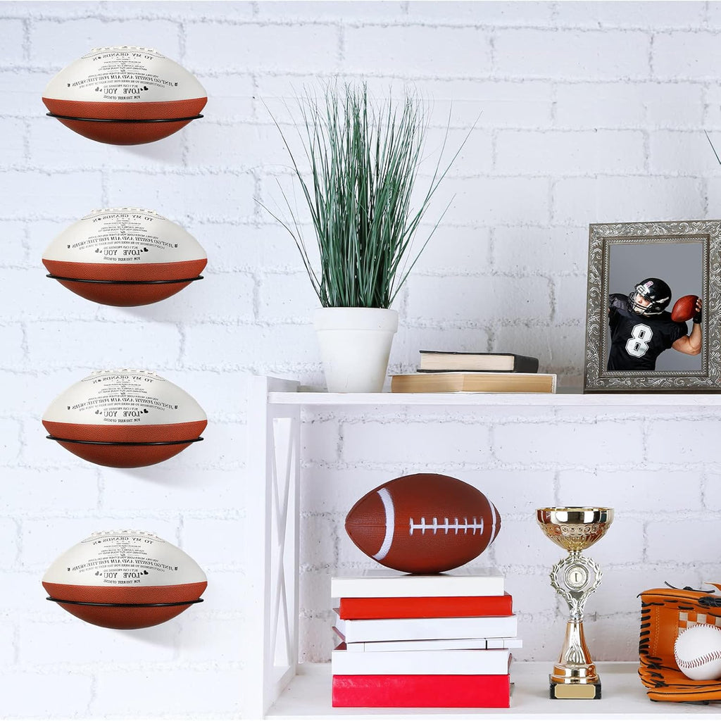 Threan Football Wall Mount Holder - Stylish Sports Ball Storage Rack for Soccer, Basketball & Rugby