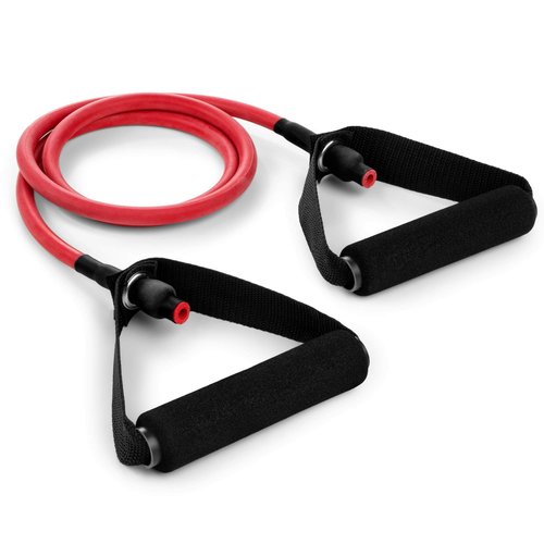 Champion Sports XF Resistance Tube Bands for Men and Women, Medium Resistance, Red - Durable Fitness Band for Strength Training, Stretching, Rehabilitation - Premium Home Workout Equipment