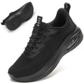ZYEN Wide Toe Box Shoes Women Air Cushion Road Running Shoes Extra Wide Width Breathable Sneakers Arch Support Tennis Lightweight Gym Athletic Walking Sneakers 8811 Full Black 39
