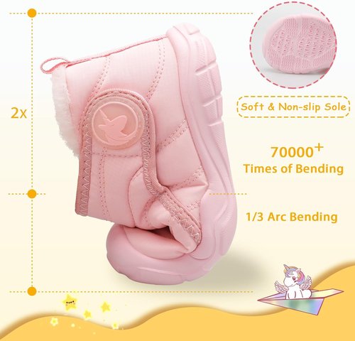 LeIsfIt Toddler Winter Boots - Cozy Fleece Indoor/Outdoor Shoes for Girls & Boys