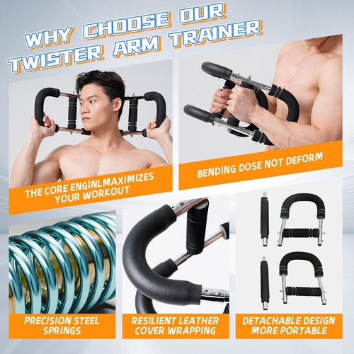 Twister Arm Trainer,Adjustable arm and Chest Muscle Trainer,Chest Workout Equipment,Detachable Design Fitness Anywhere,Home Gym Workout Tool for Men&Women (70-110lbs)