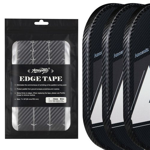 Amoswiz Pickleball Edge Guard Tape, 3K Pickleball Protection Tapes 3 Pcs, PU Interwoven Texture Edge Tape, 23MM & 26MM Width Black Head Tapes for 13MM & 16MM & 20MM Thicknesse Paddles