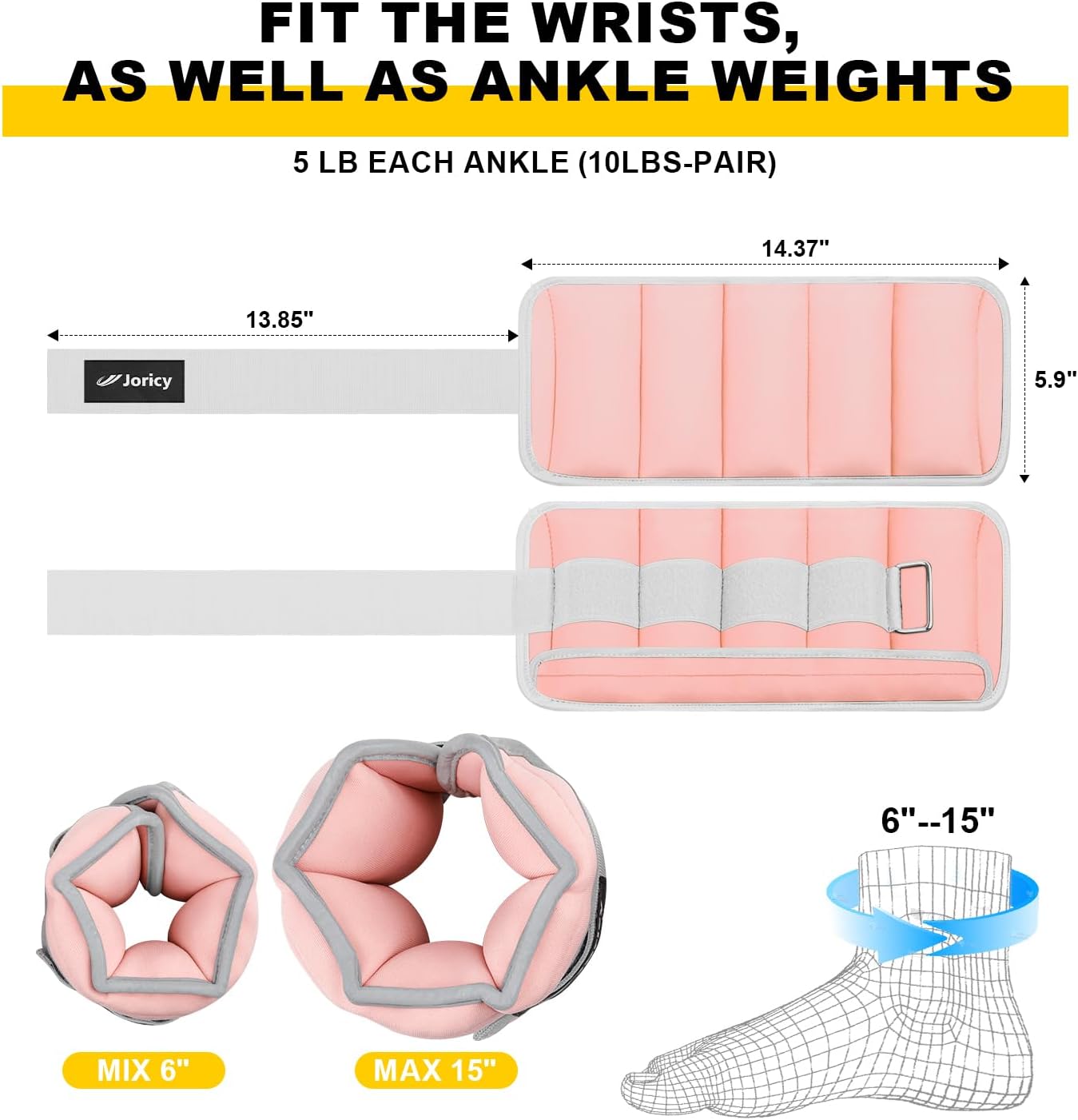 Skiennix Adjustable Ankle Weights - Removable Weight for Strength Training | 1-10 LBS, 1 Pair