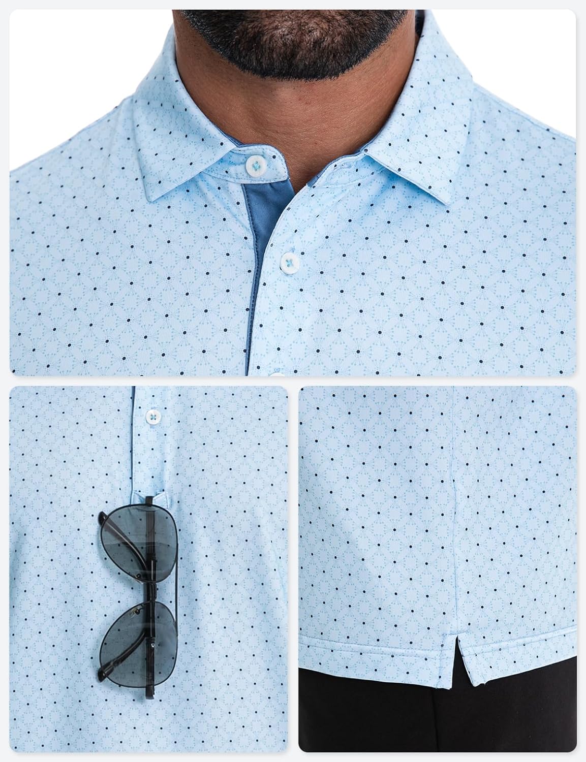 Skiennix Men's Golf Polo Shirt - Short Sleeve Dry Fit Moisture-Wicking Performance | Stylish Print Design