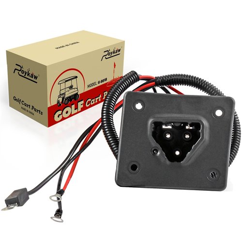 Roykaw Golf Cart Charger Receptacle for EZGO TXT RXV 48 Volts Golf Cart Delta-Q Charger Plug with Wires, Handle EZGO Charging Port, OEM# 602529