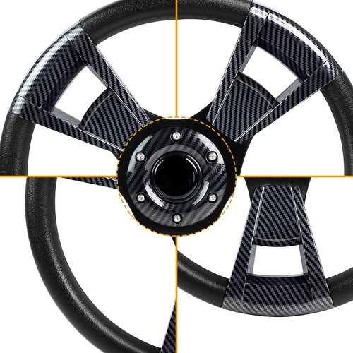 MOSNAI 13.7'' 350mm Golf Steering Wheel, Racing Cart Fit Club Car DS and Precedent,Yamaha EZGO RXV & TXT Golf Cart Steering Wheel Style 11