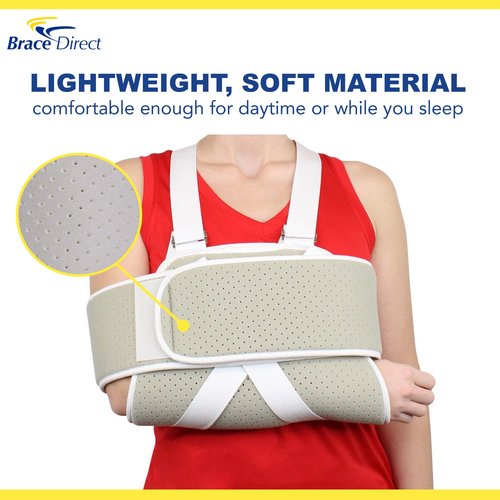 Brace Direct Adjustable Foam Arm Sling Shoulder Immobilizer for Rotator Cuff Repair, Post Op Recovery, Dislocations, Fractures & Shoulder Injuries (OSFM)