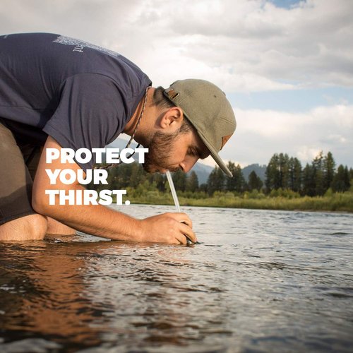 Aquamira Frontier Water Filtration Straw - Portable Emergency Water Purification System