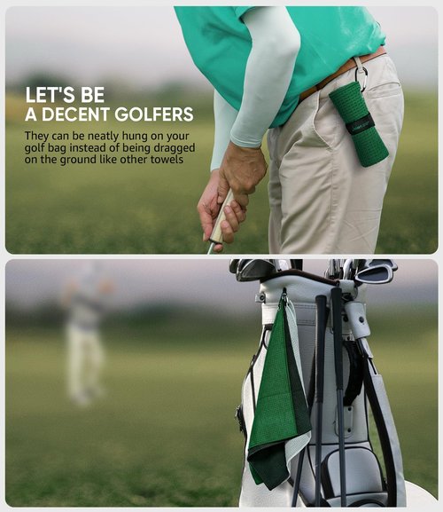 Jiskan Golf Club Brush and Golf Towel Combo