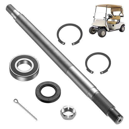 DRIVE UP Golf Cart Rear Axle Shaft with Bearing Seal for 1994.3-2009 EZGO Gas TXT, Medalist, ST, MPT Models, Passenger Side Rear Spline Axle Shaft Kit OEM# 72057G01 72057-G01 26811-G01