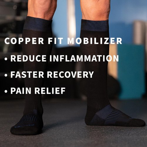 Copper Fit Mobilizer Compression Socks - Easy On & Off Design, Improves Circulation & Reduces Swelling | For Men & Women