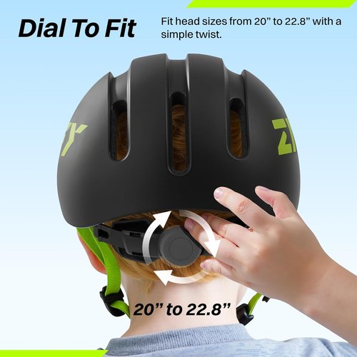 Jova ZIFFY Kids Bike Helmet - Adjustable, Lightweight & Safety Certified | 2 Sizes, 4 Colors for Toddlers to Youth