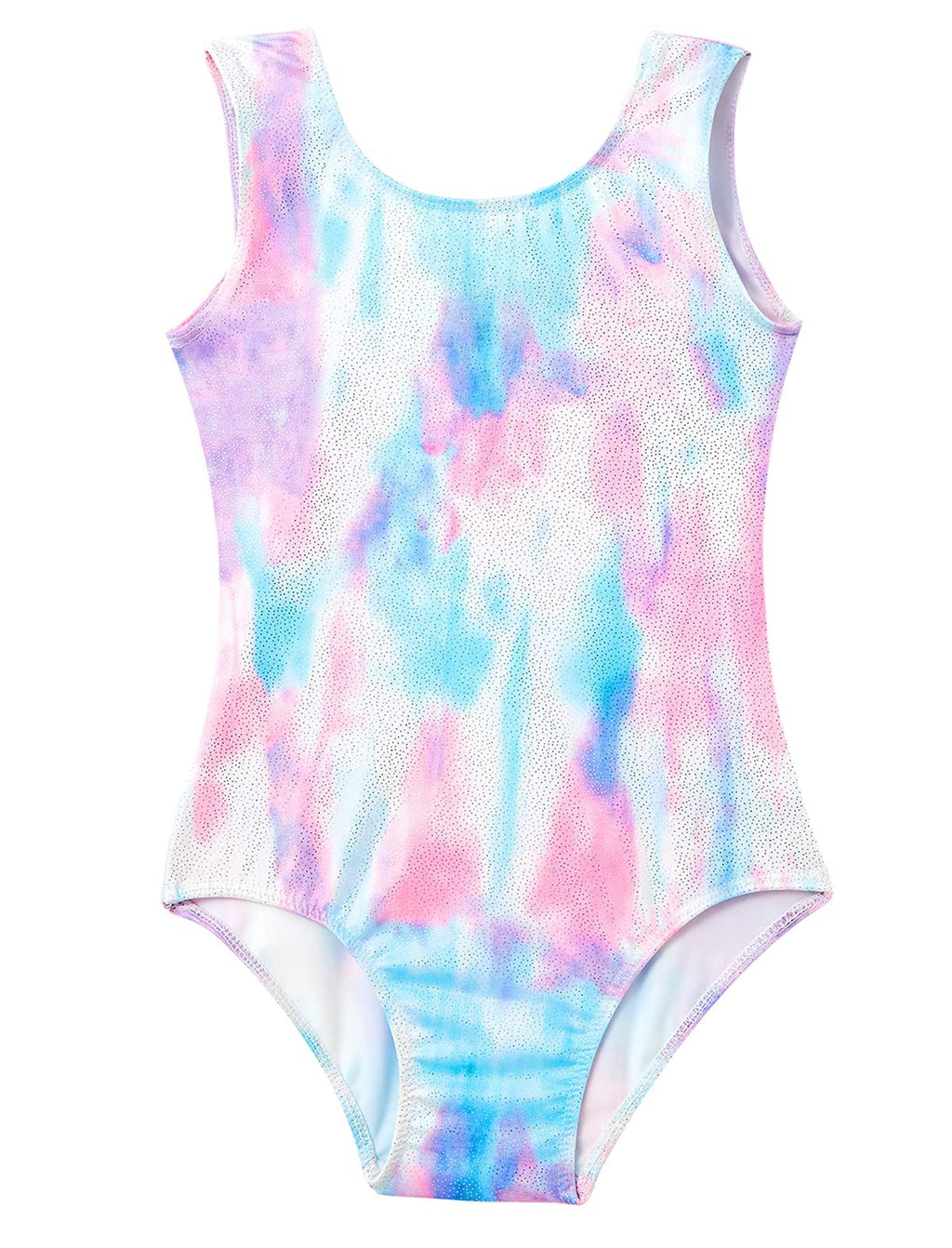 Domusgo Gymnastics Leotards for Girls 2t 3t Blue Purple Scrawl Sparkly One Piece Tumbling Outfits