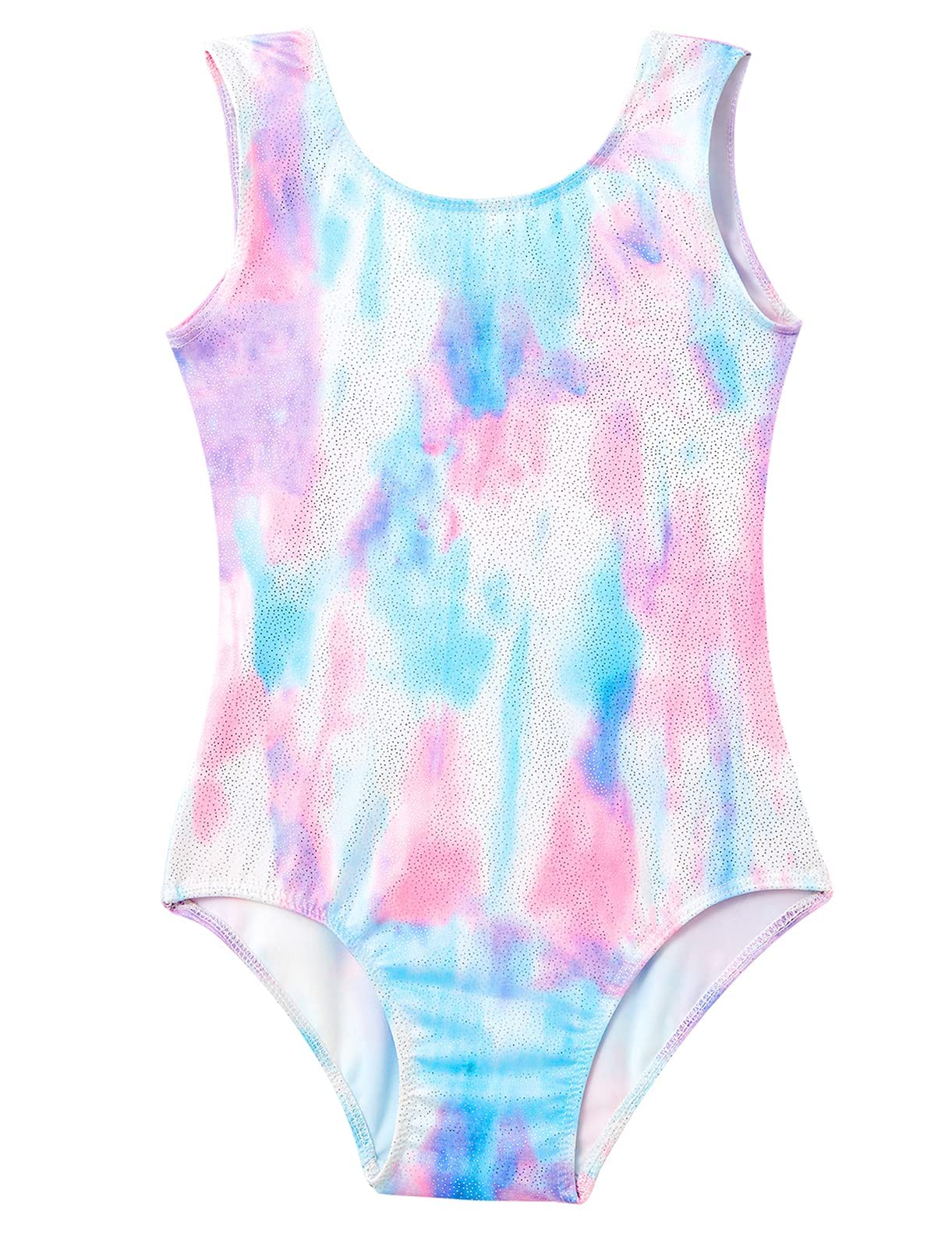 Domusgo Gymnastics Leotards for Girls 2t 3t Blue Purple Scrawl Sparkly One Piece Tumbling Outfits