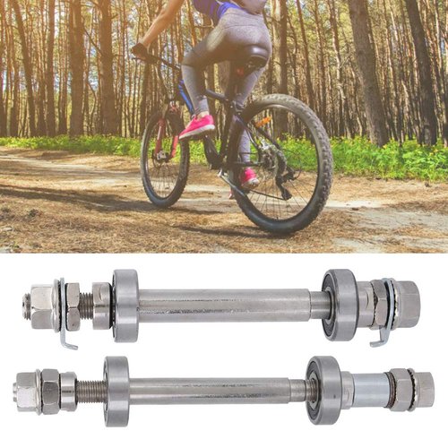 Bicycle Wheel Hub Axle, Metal Road Bike Wheel Hub Axle Front Rear Solid Shaft Lever, BMX Bike Repair Tool Accessories, for Mountain BMX Bike (Rear axle 18cm)