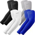 YQXCC Cooling Arm Sleeves - UV Sun Protection Sports Compression for Men & Women | 4 Pairs