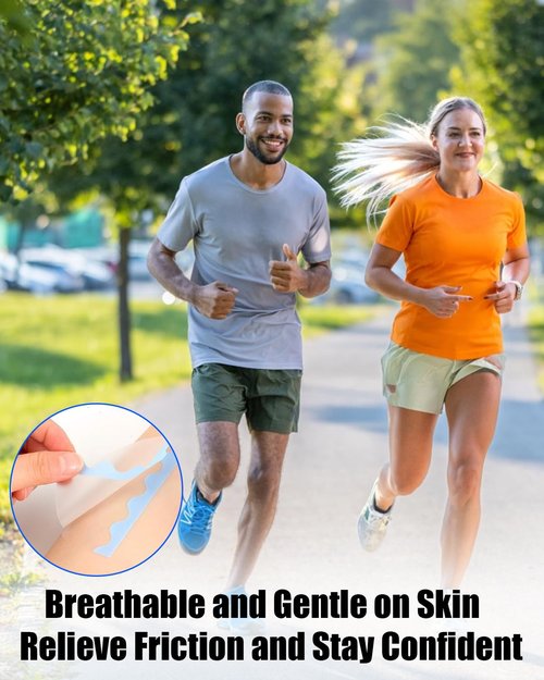 BWCXR 50 PCS Anti-Friction Stickers, Invisible Waterproof Thigh Protection Tape for Comfortable Movement During Running, Cycling & Daily Wear