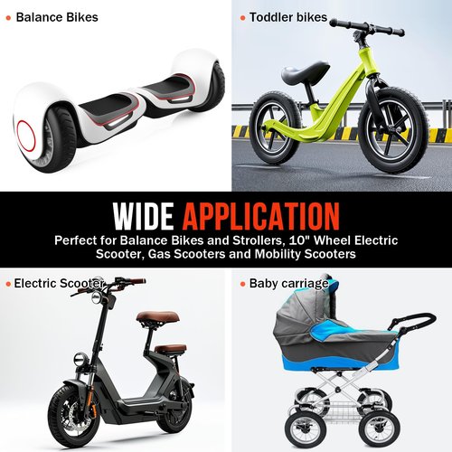 10x2.125 Inner Tubes,2 Pack 10x2 Replacement Inner Tube with 45° Valve for Self-Balancing,Electric Scooter, Kid's Bike, Roadster Tricycle Stroller
