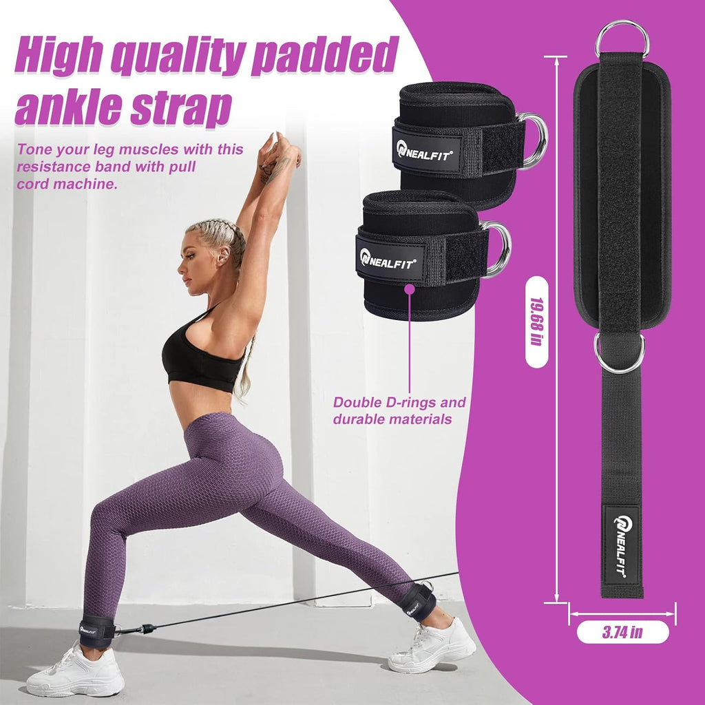 Skiennix Ankle Strap - Cable Machine Ankle Cuff for Kickbacks & Glute Workouts | Adjustable Fit