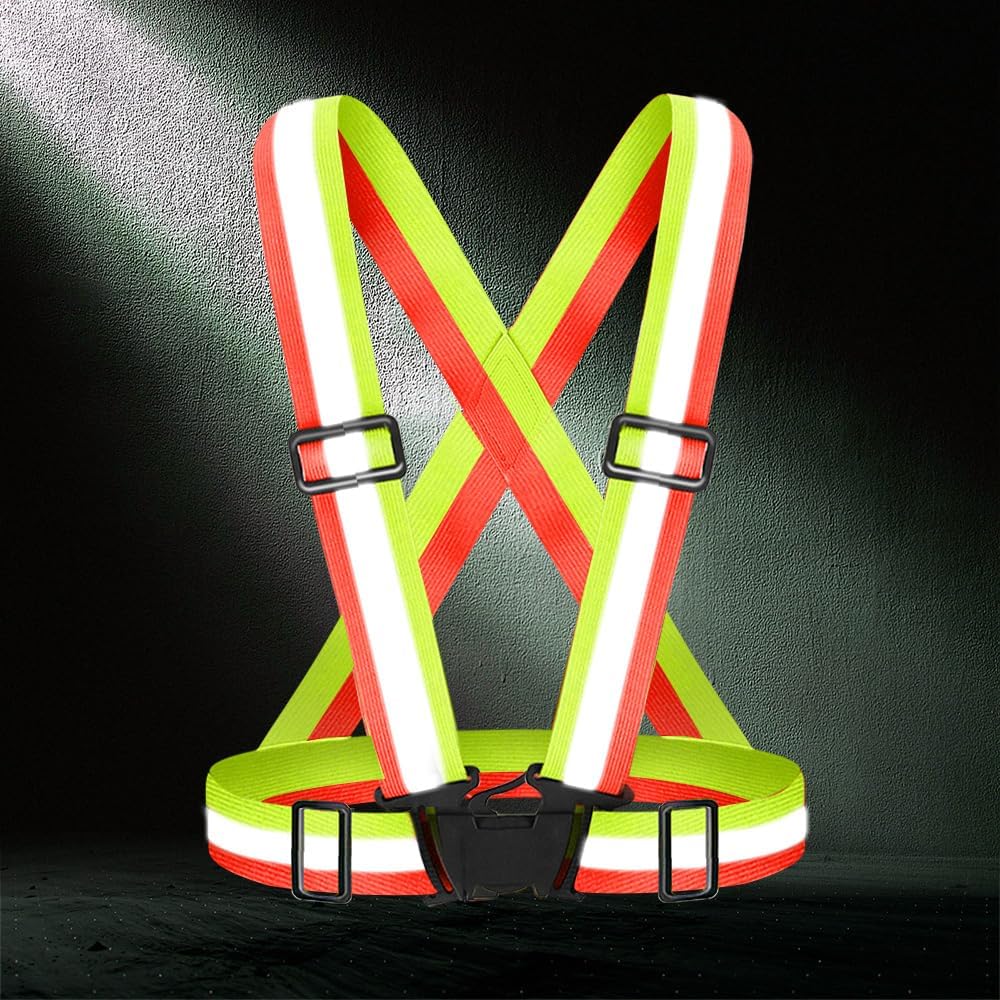 Skiennix High Visibility Reflective Vest - Adjustable Safety Gear for Running, Walking & Cycling