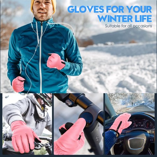 Bruvoalon Y322 Winter Gloves for Men & Women, -10℉ Touchscreen 5-Layer Thermal Insulated, Windproof Anti-Slip Ski Gloves