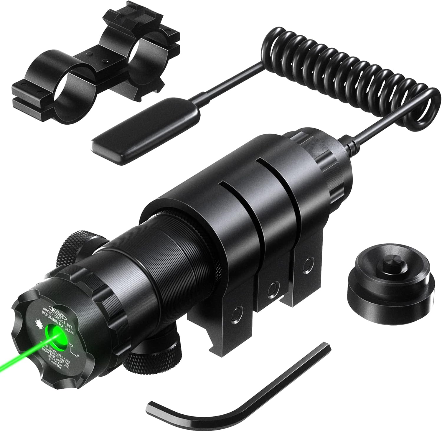 Pinty Green Laser Sight Scope for Hunting Rifles - Adjustable with Mounts for Precision Accuracy