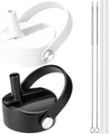 Hydro Flask Straw Lid - Replacement Cap with Straw for 12-40 oz Wide Mouth Bottles | Black/White