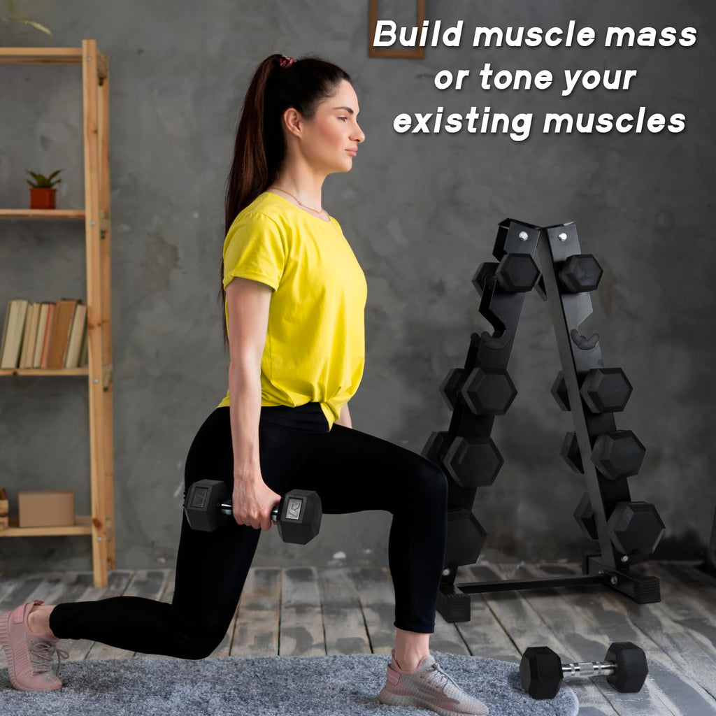 Ritfit 5-650 LBS PVC Encased Hex Dumbbell Sets with Optional Rack for Home Gym, Hand weight with Chrome Handle for Strength Training,Workouts