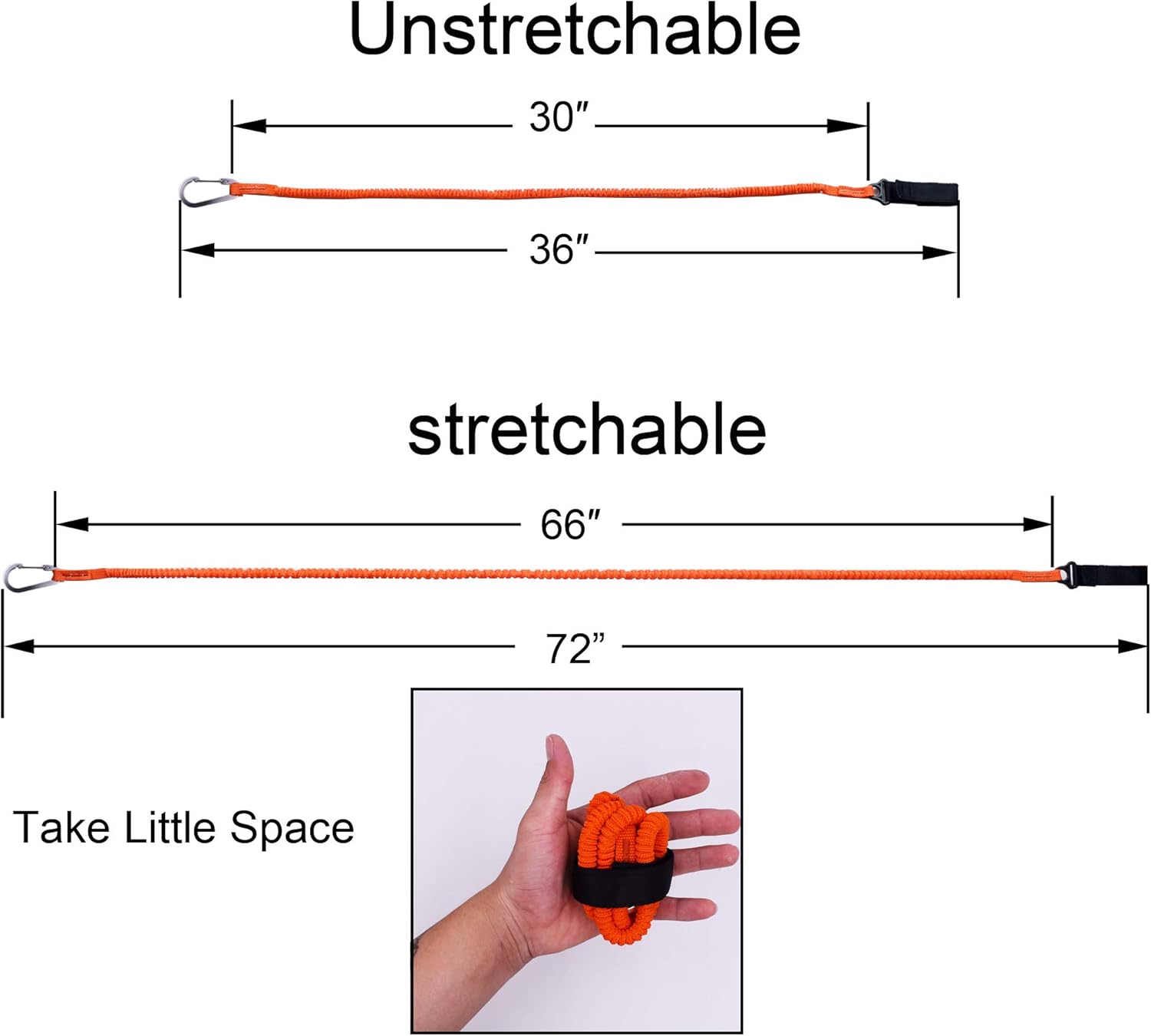 YYST Paddle Leash Holder Tool - Durable Orange Lanyard for Secure Paddle Attachment