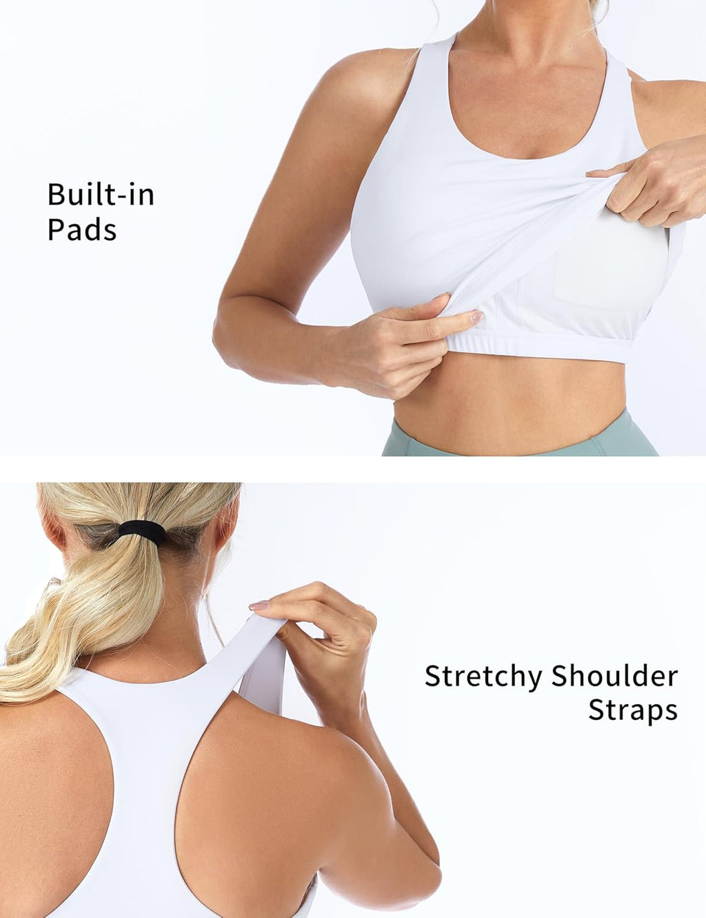 The Gym People Women's Longline Yoga Sports Bra - Slim Fit Racerback with Built-In Padding | Comfortable Workout Top