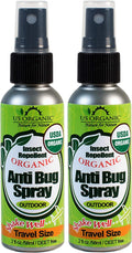 US Organic Mosquito Repellent Spray - Deet-Free, USDA Certified, Cruelty-Free | 2 oz Value Pack