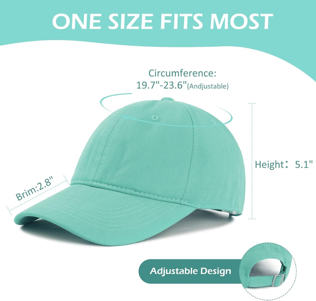 American Trends Baseball Cap - Adjustable Cotton Dad Hat for Women & Men | Classic Ponytail Design