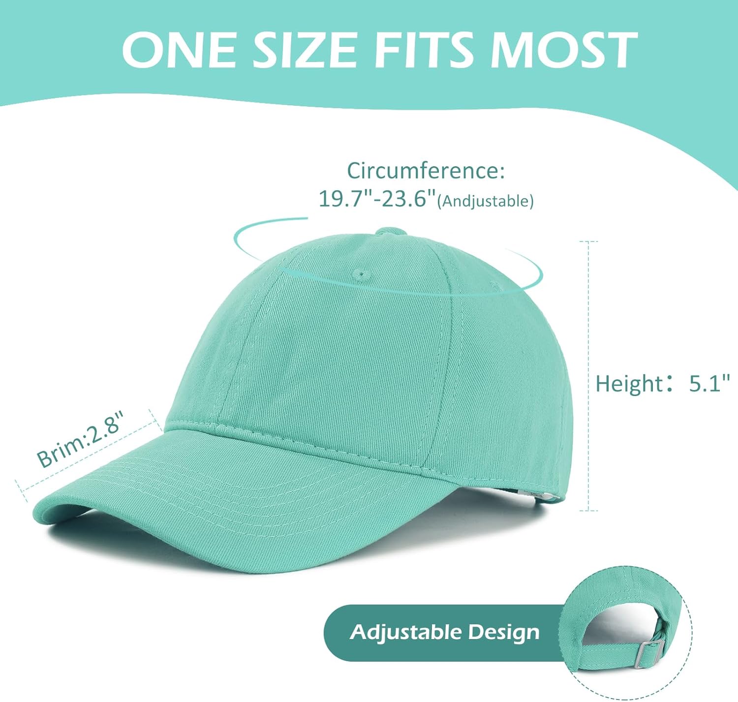American Trends Baseball Cap - Adjustable Cotton Dad Hat for Women & Men | Classic Ponytail Design
